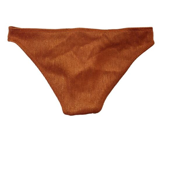 Xhilaration Rust Metallic Ribbed 2-Piece Swimsuit Set - Picture 5 of 8